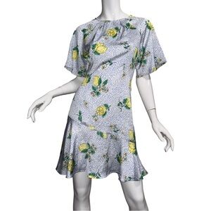 💙 NWT Never Fully Dressed Dainty Lemon Print Silky Mini Dress